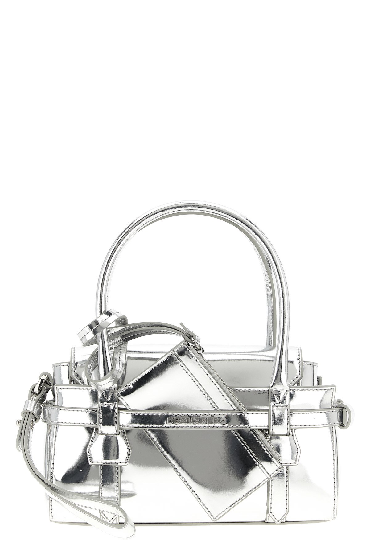 Dsquared2 Twin Mini Handbag In Silver