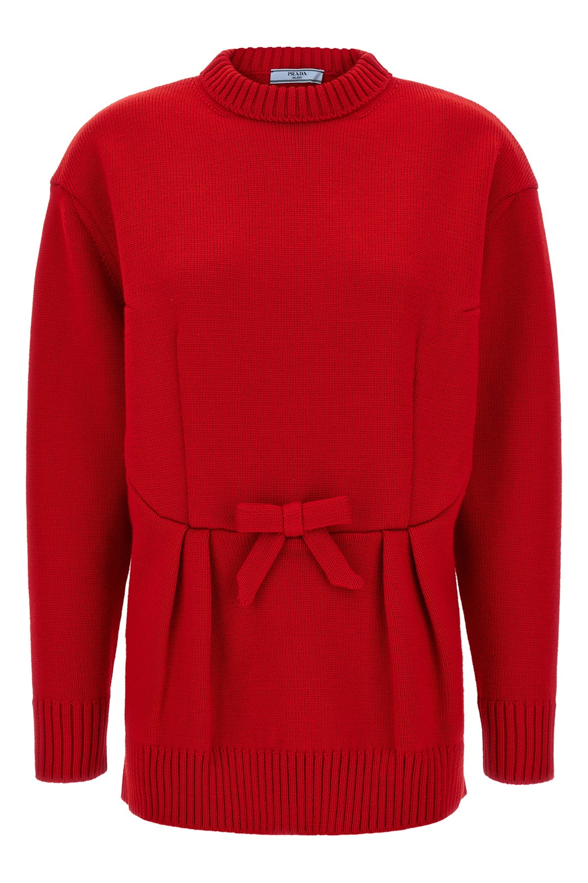 Prada Bow Sweater In Red