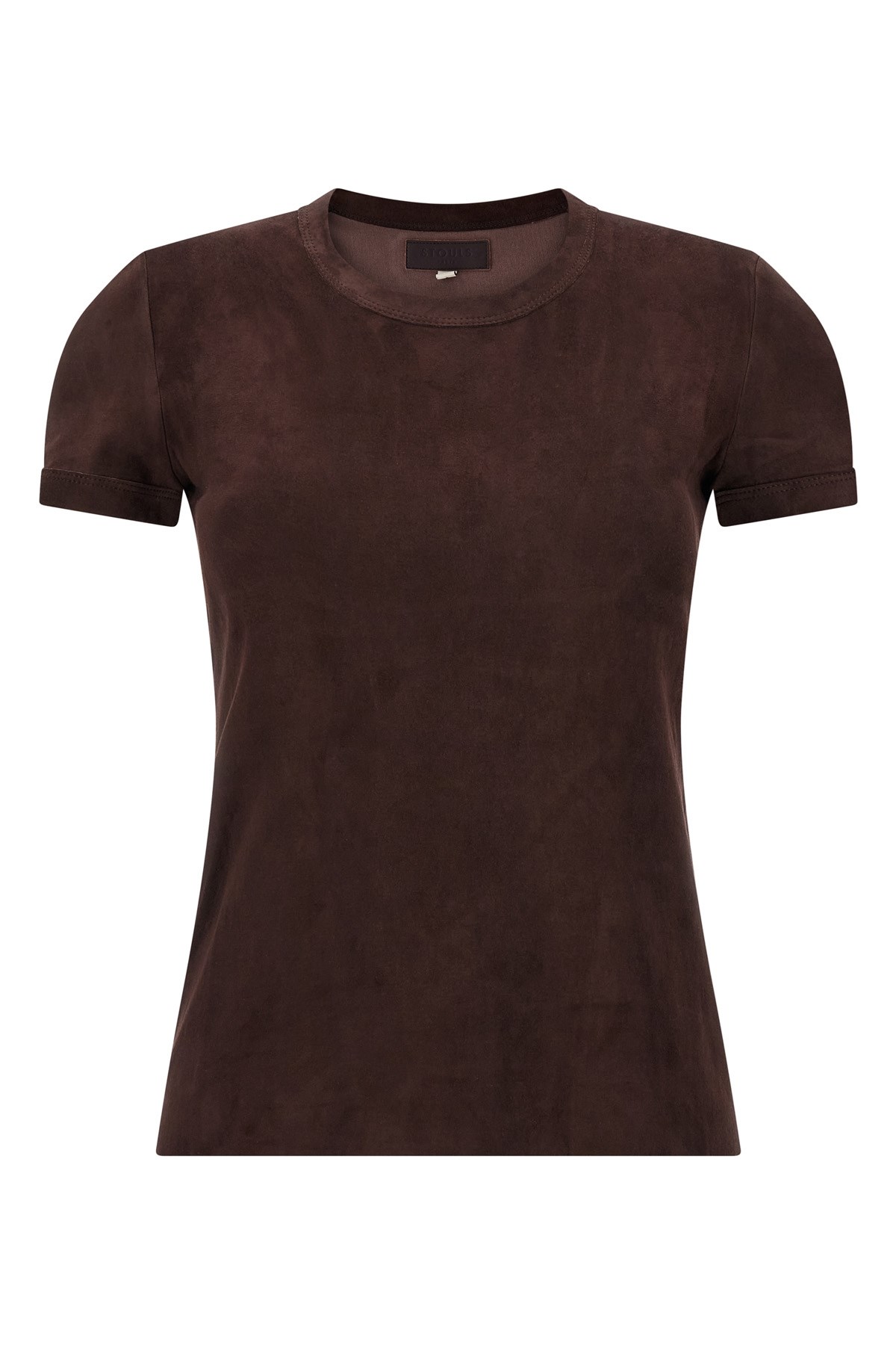 Stouls Fitted Crew Neck Short Sleeve T-shirt In Brown