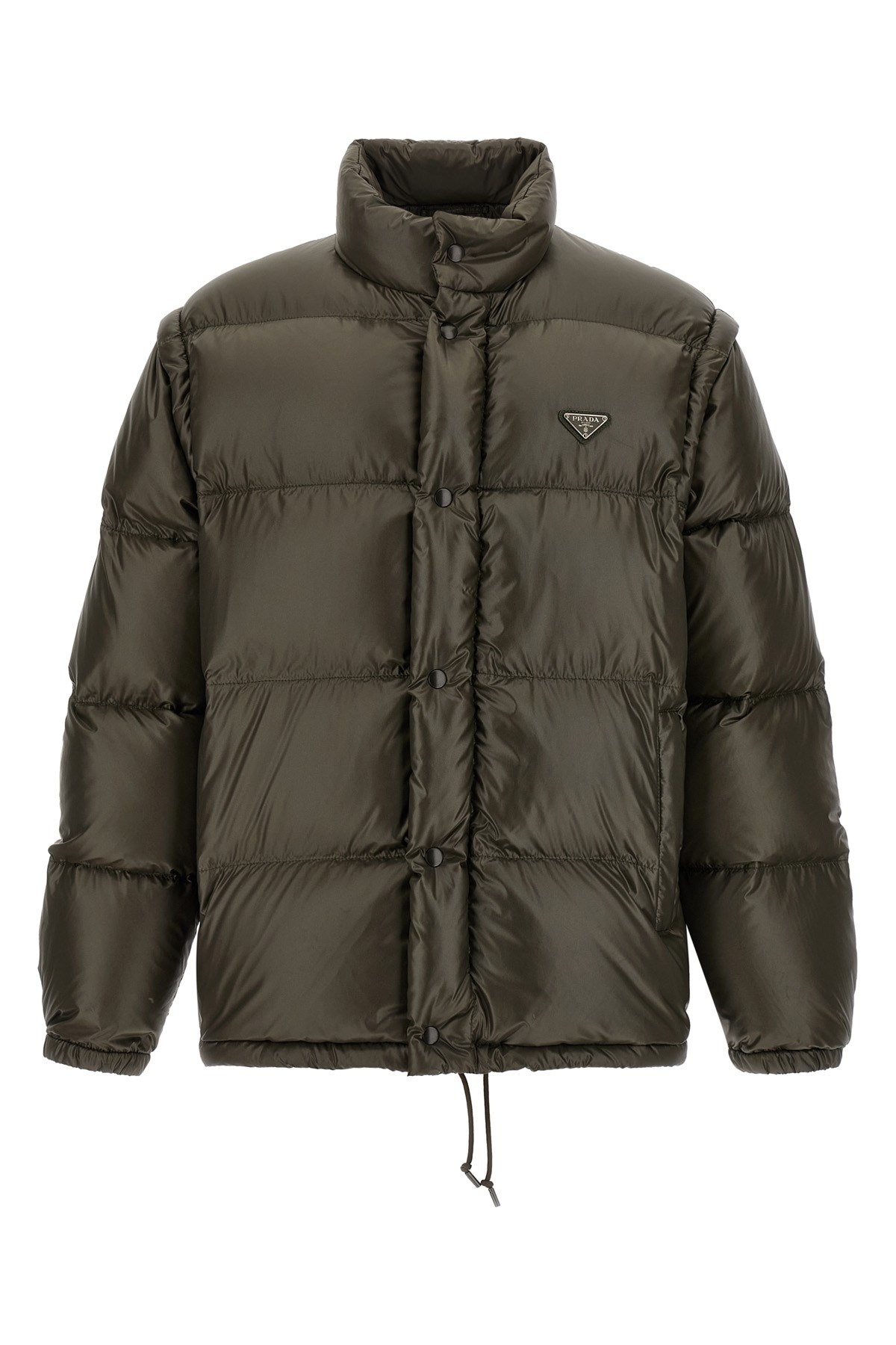 Prada Re-nylon Down Jacket In Gray