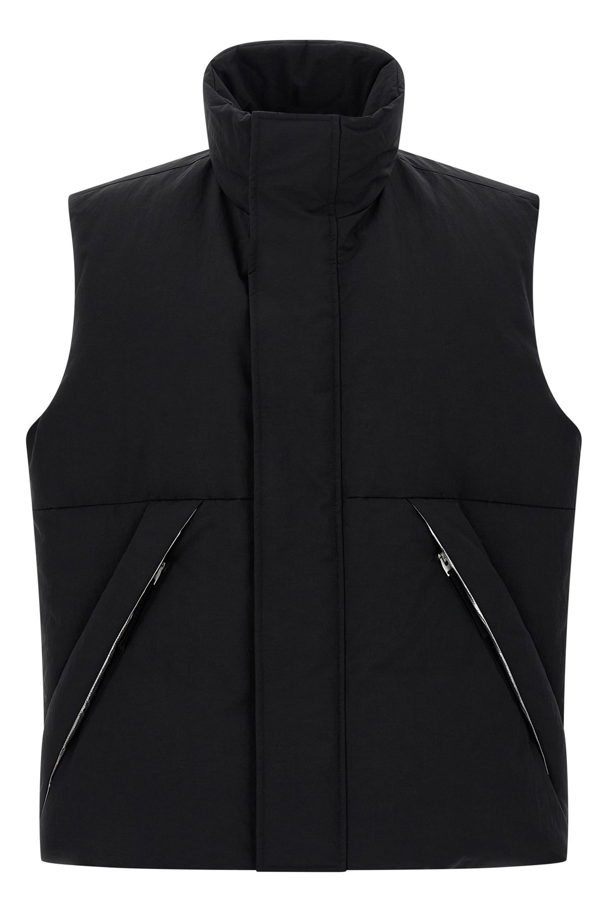 Laminar Padded And Quilted Sleeveless Jacket In Black