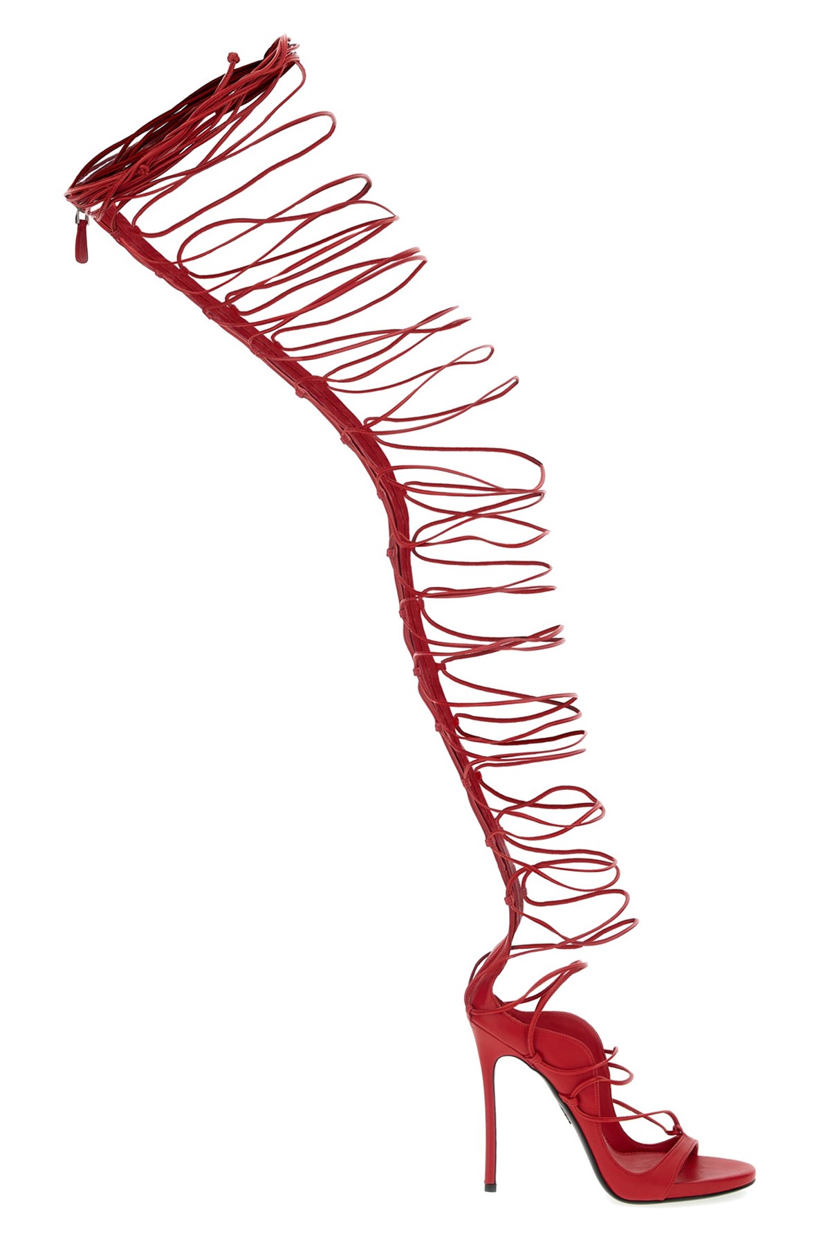 Dsquared2 Lace-up Stiletto Sandals In Red