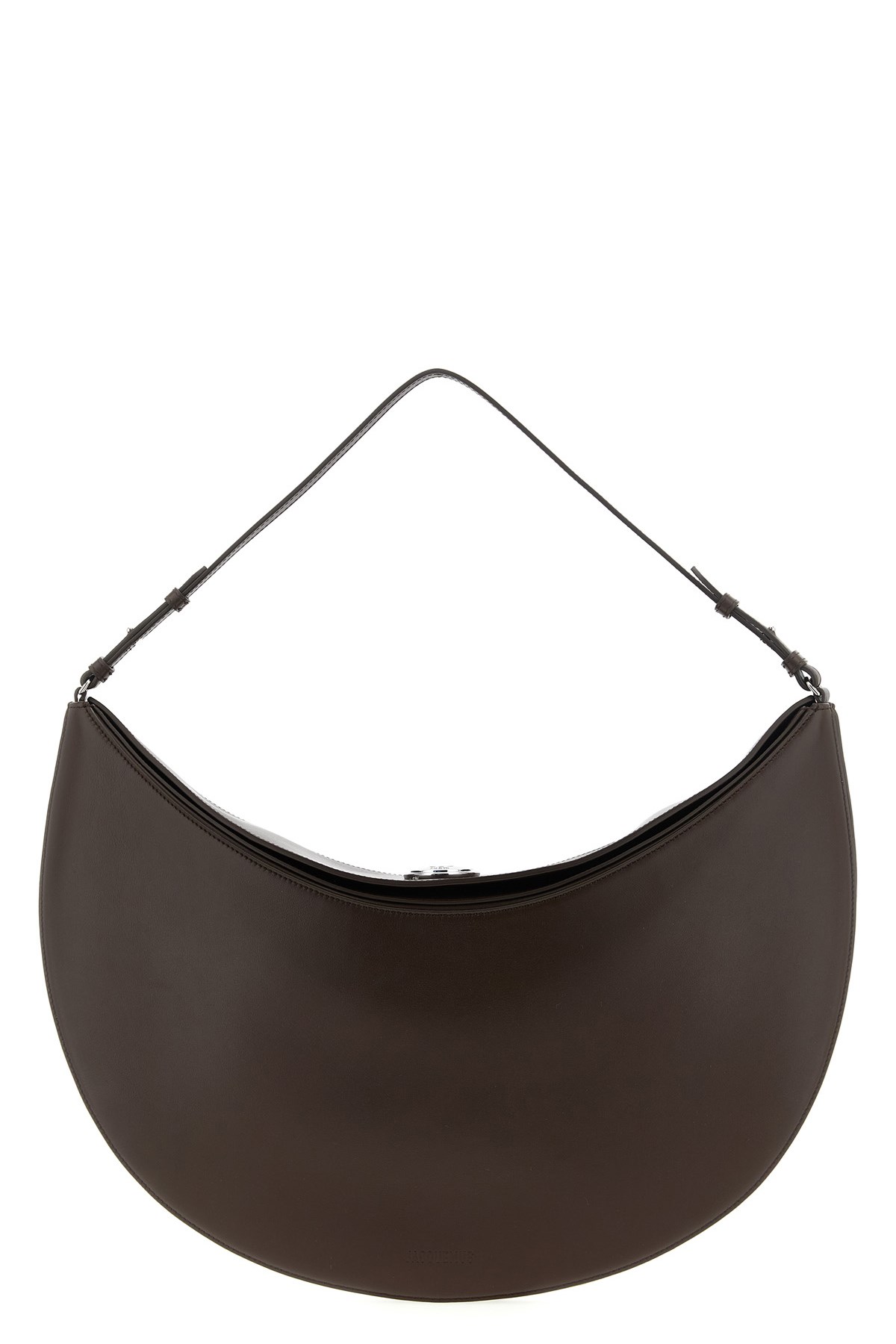 Jacquemus Large Ovalo Calf Leather Hobo Bag In Brown