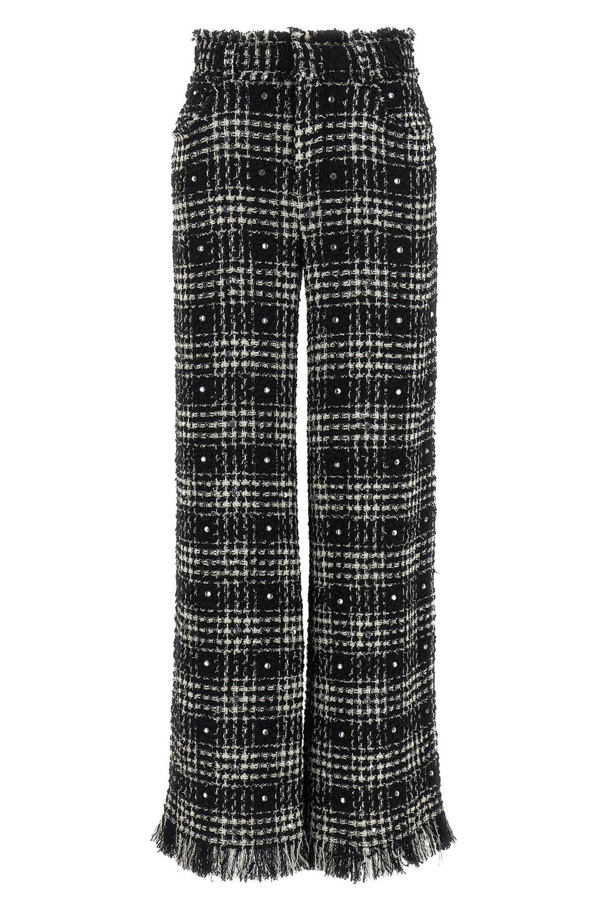 Giuseppe Di Morabito Textured Trousers With Frayed Hem And Elastic Waistband In Black
