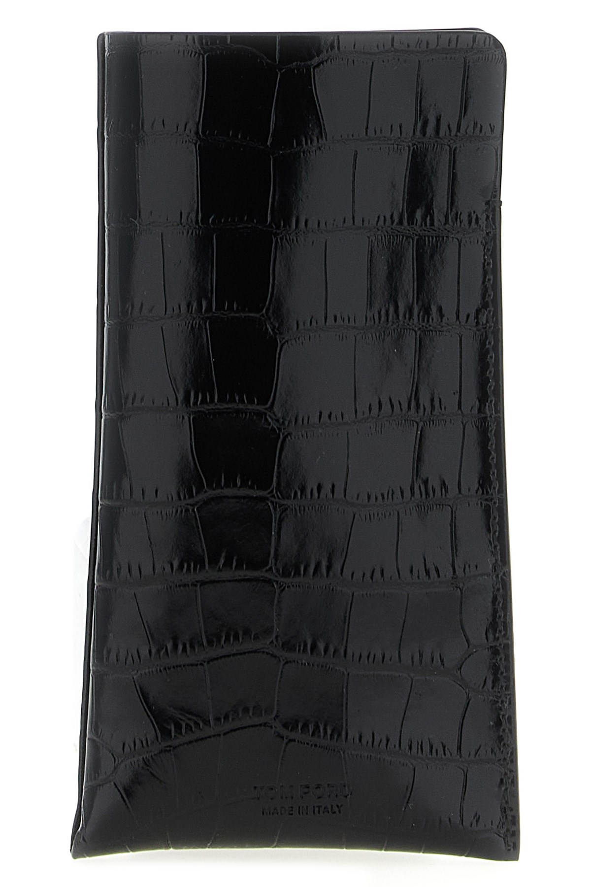 Tom Ford Crocodile Texture Compact Sunglasses Case In Black