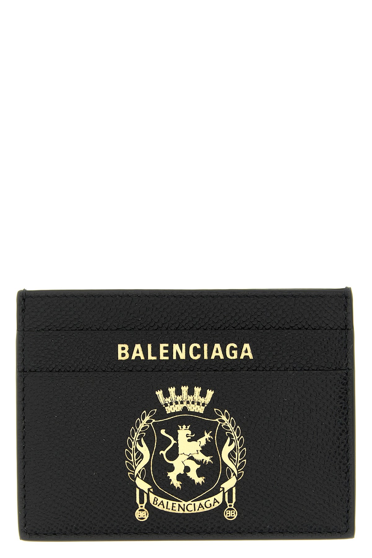 Balenciaga Travel Document Card Holder With Embossed Design In Black
