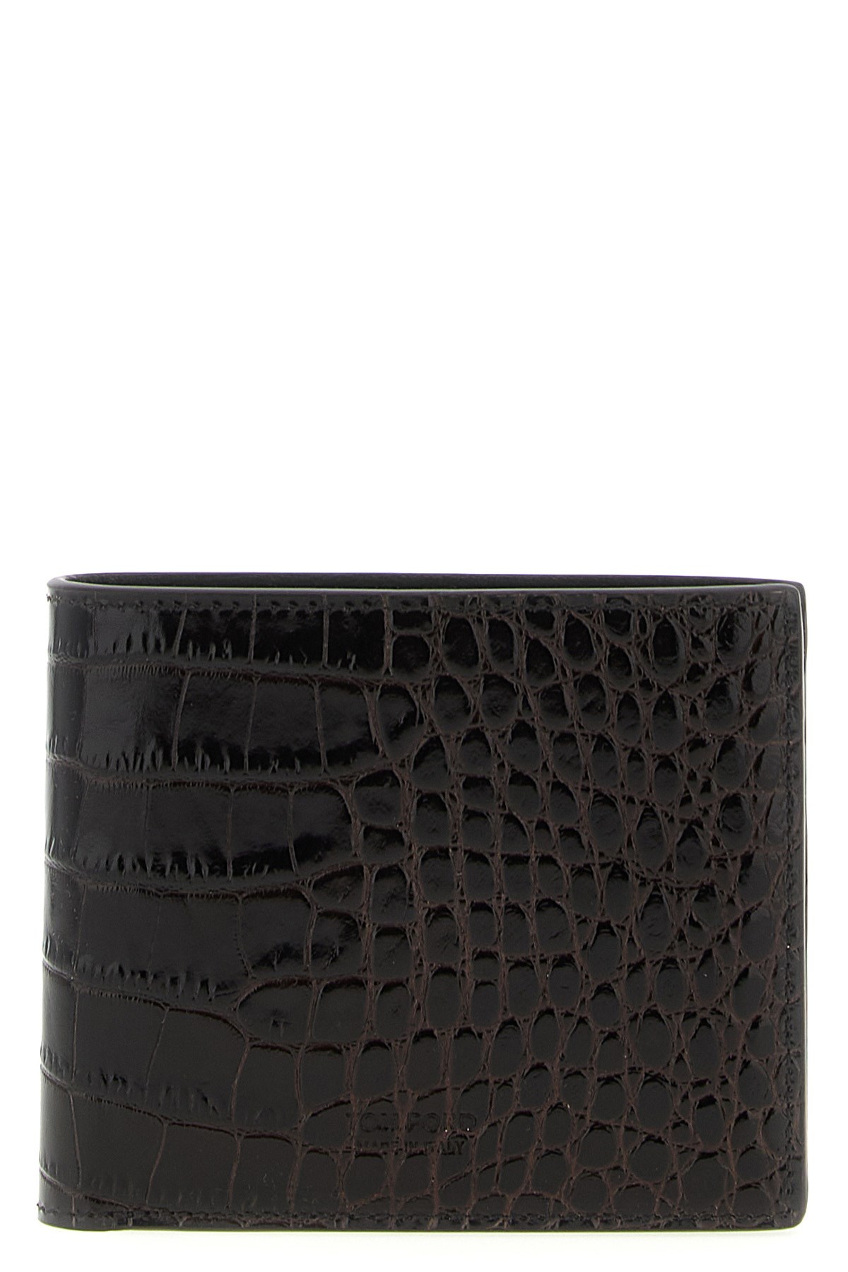 Tom Ford Crocodile Leather Wallet Wallets And Card Holders Brown In Black