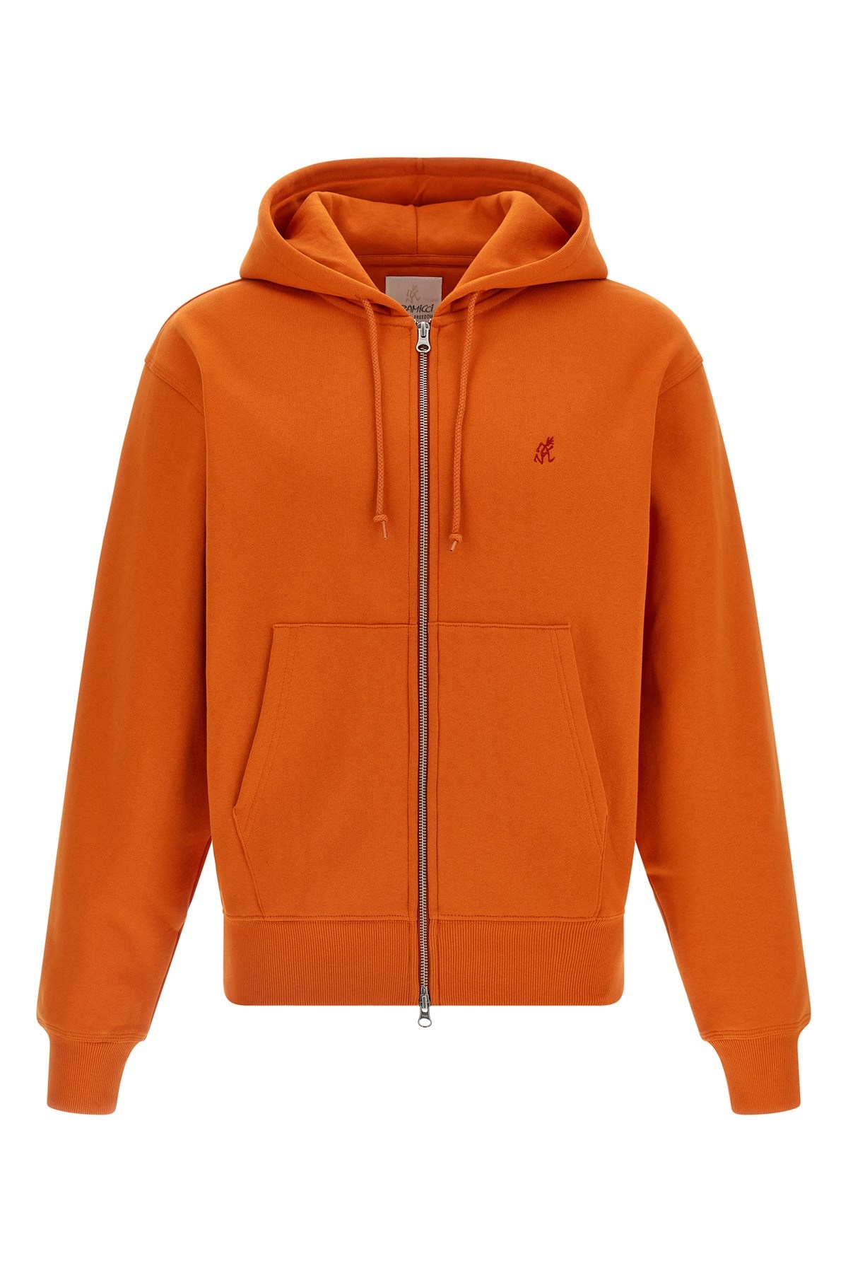 Gramicci Zip-front Embroidered Hoodie In Orange