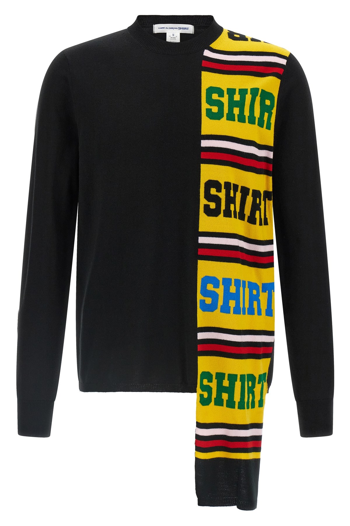 Comme Des Garçons Shirt Intarsia Sweater Sweaters And Cardigans Black In Black