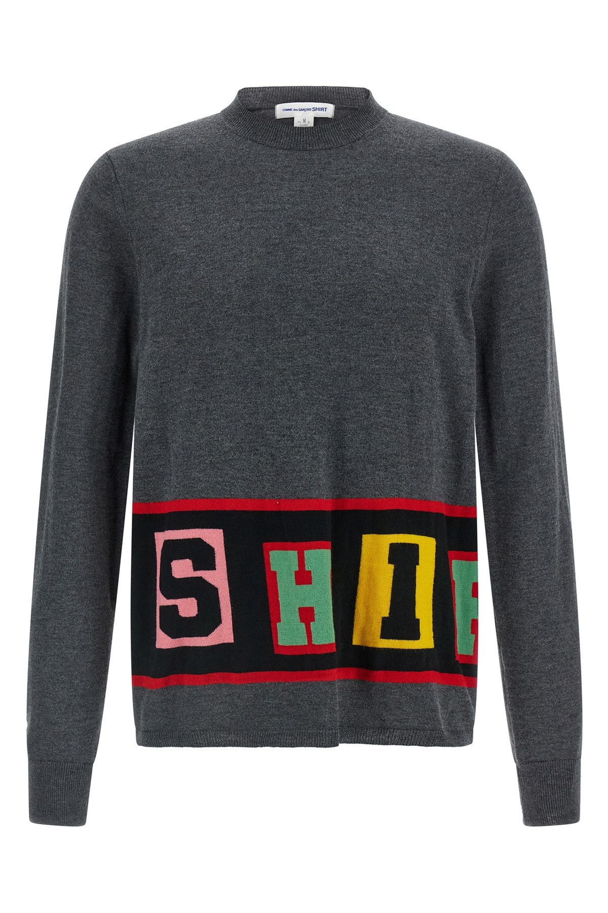 Comme Des Garçons Shirt Intarsia Sweater Sweaters And Cardigans Gray In Gray