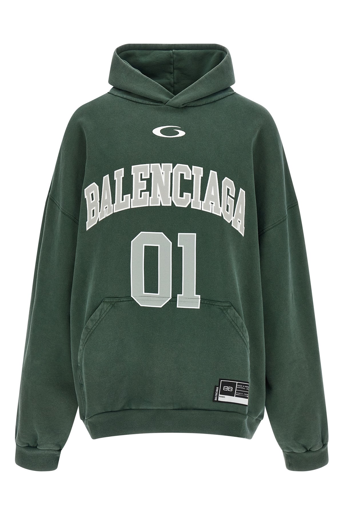 Balenciaga Hoodie Featuring Basketball Theme And Kangaroo Pocket In Green