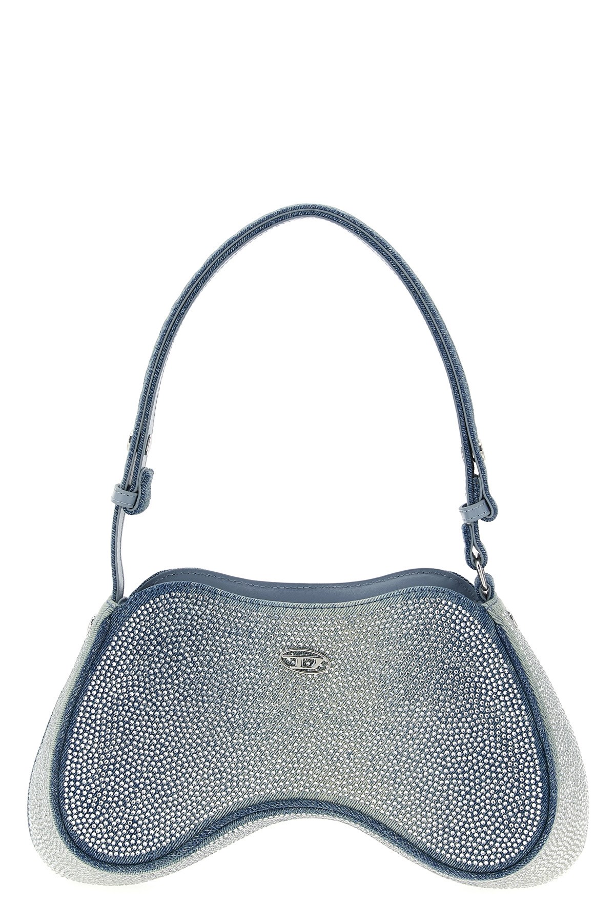 Diesel Rhinestone-embellished Shoulder Bag In Blue