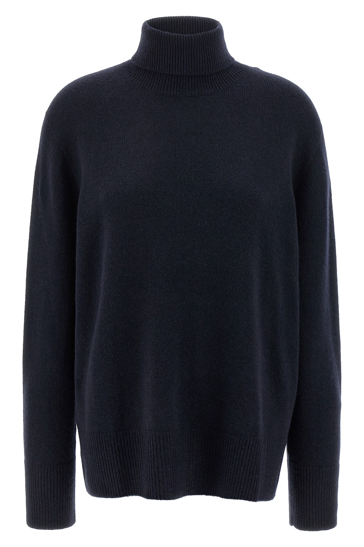 The Row Turtleneck Sweater With Ribbed Collar And Cuffs In Blue