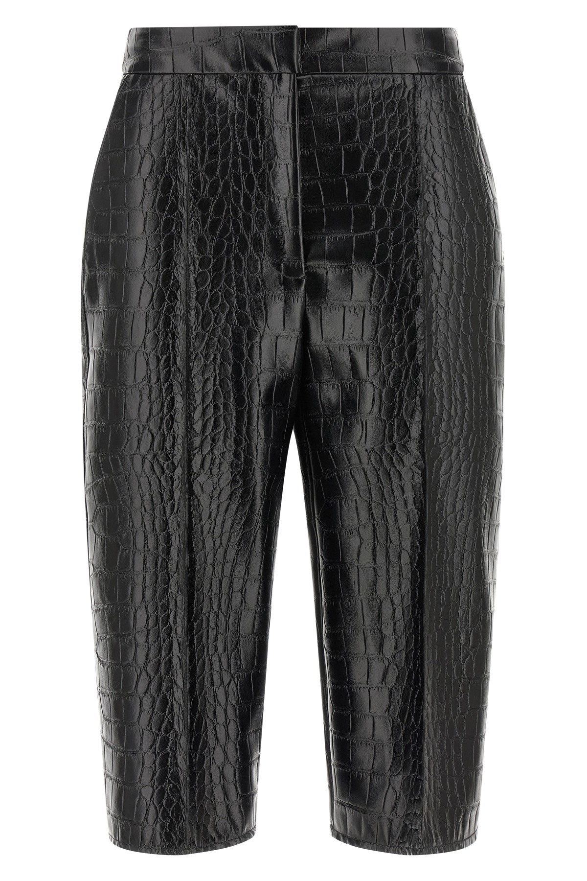 Elisabetta Franchi Textured Bermuda Shorts Featuring Pockets In Black