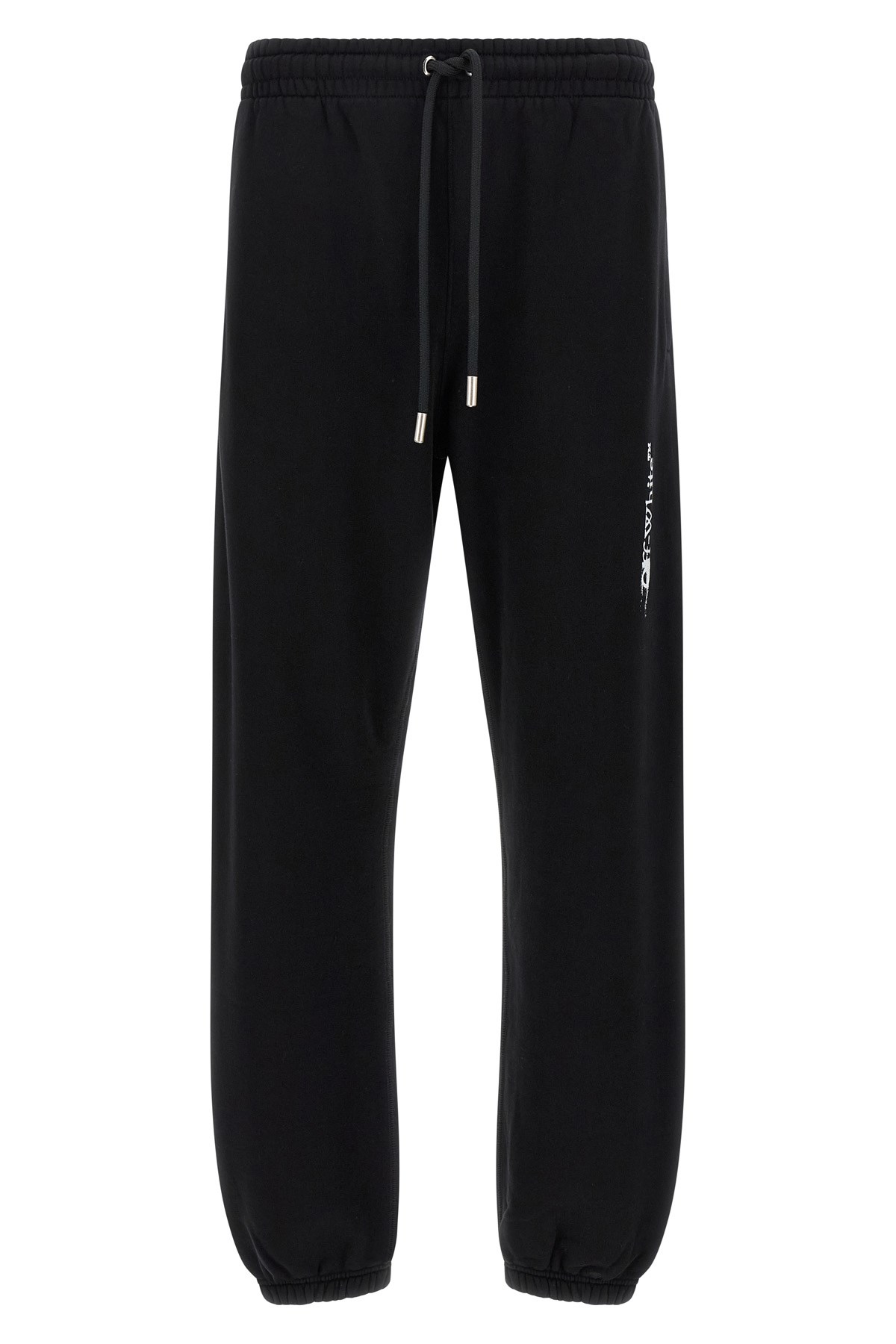 Off-white Cuffed Joggers Elastic Waistband And Pockets In Black