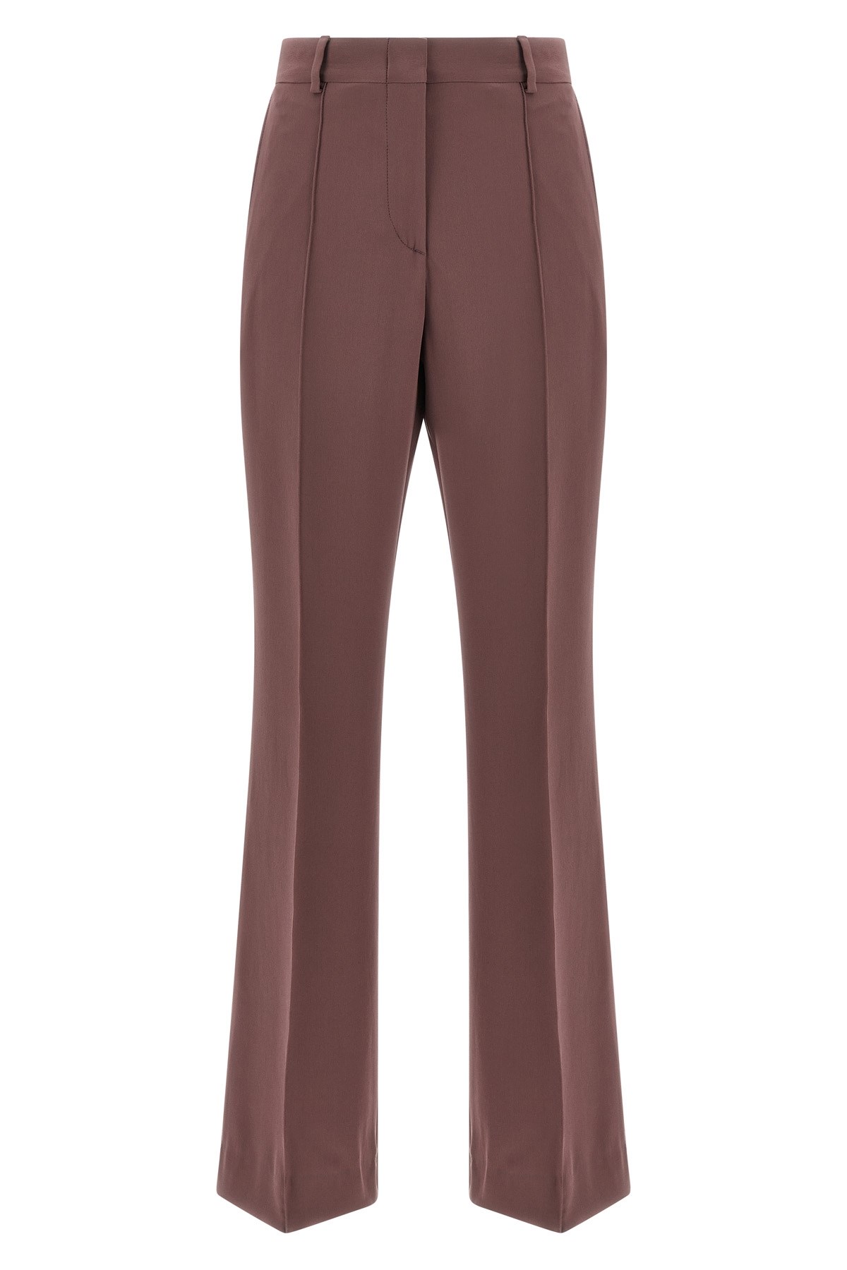 Brioni Pink Silk Pants In Brown