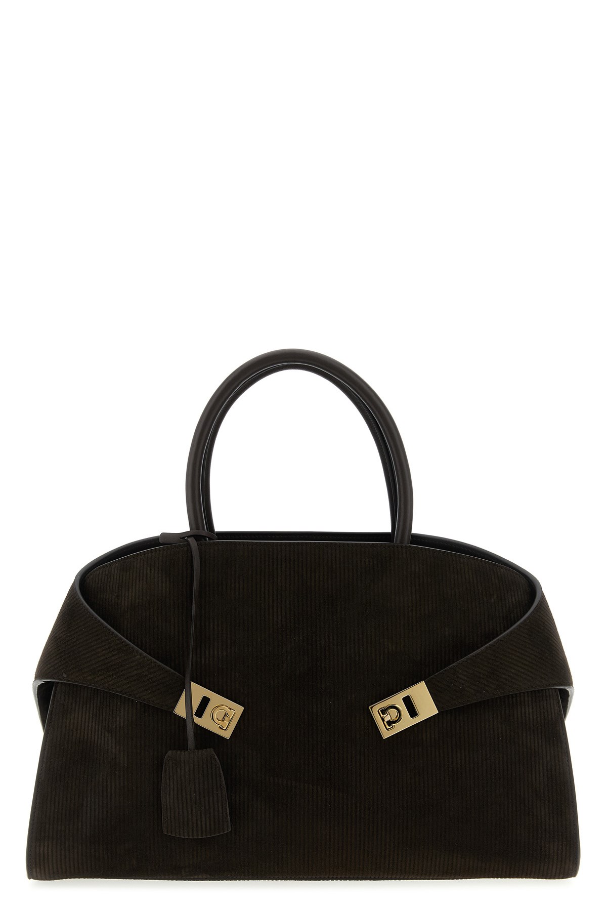 Ferragamo Dark Brown Hug Large Satchel In Brown