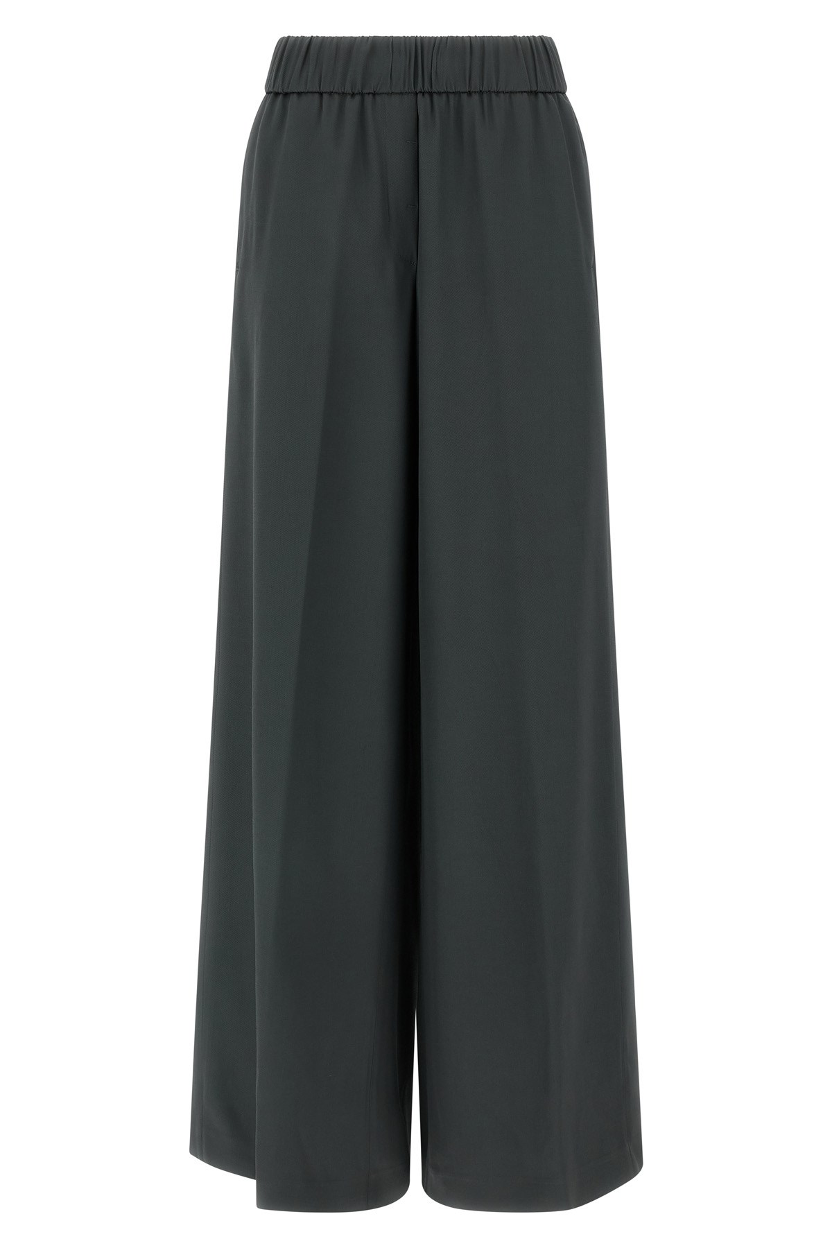 Peserico Wide Leg Trousers Elastic Waistband In Gray
