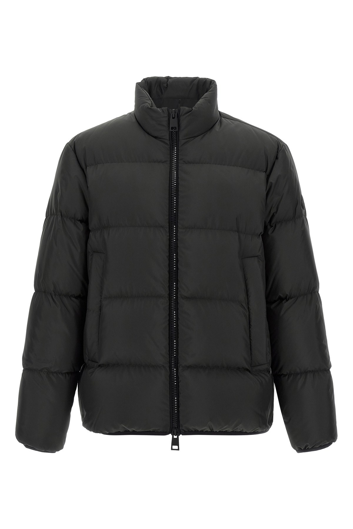 Moncler Nylon Down Jacket High Collar In Black