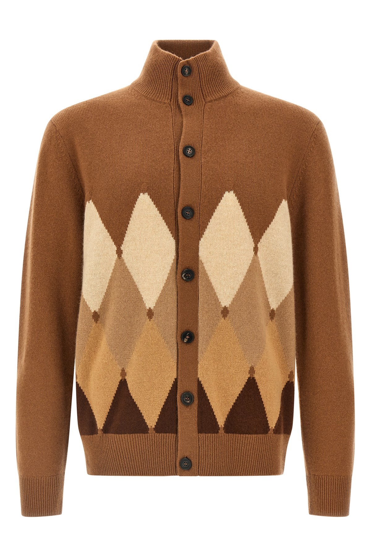 Ballantyne Cardigan Argyle Sweaters And Cardigans Brown In Black