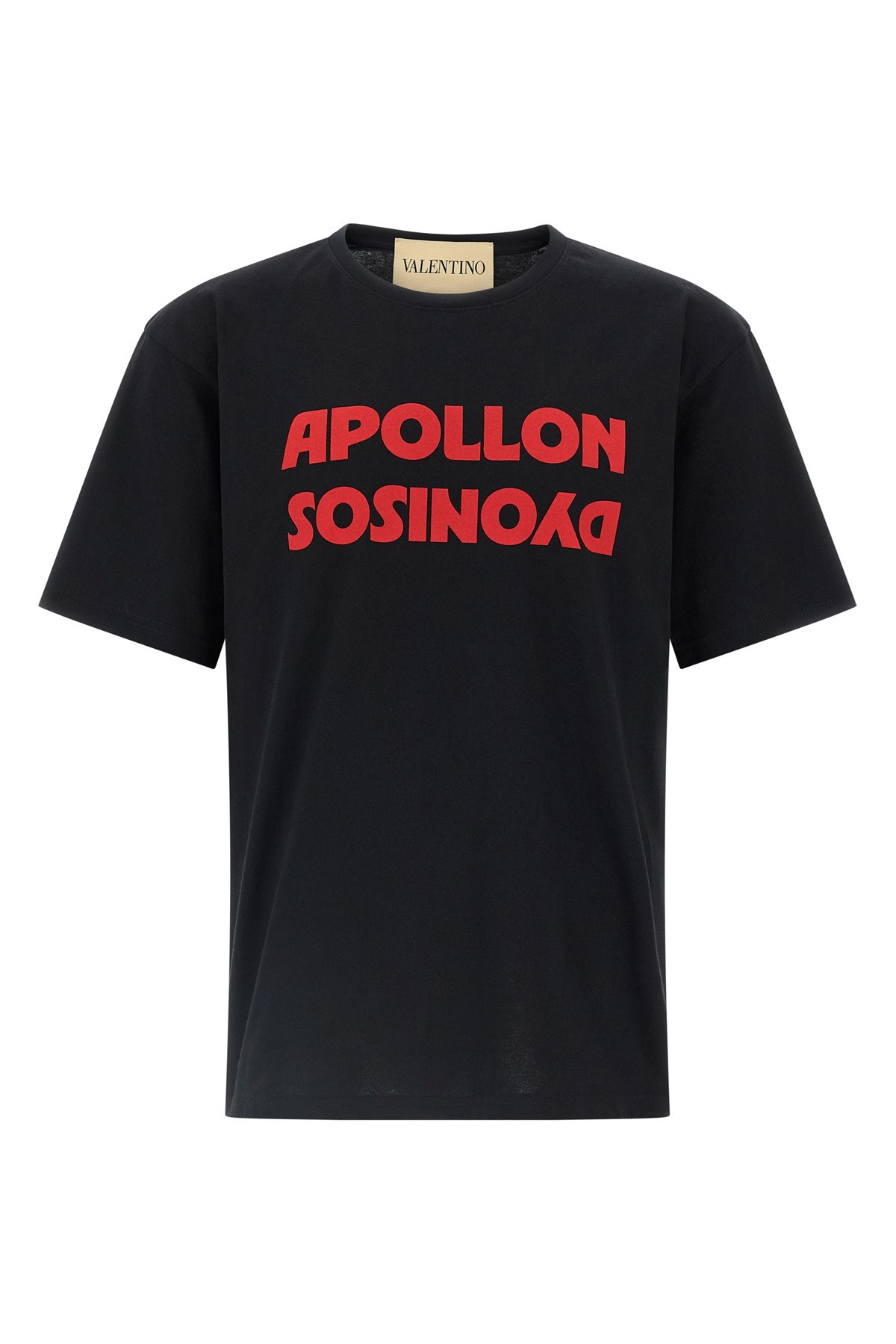 Valentino Cotton T-shirt Wuth Apollon Dyonisos Graphic Print In Black