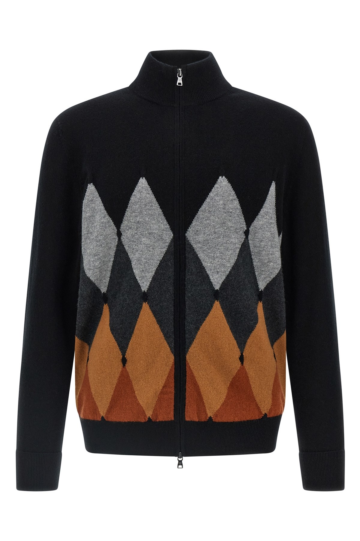 Ballantyne Cardigan Argyle Sweaters And Cardigans Black In Animal Print