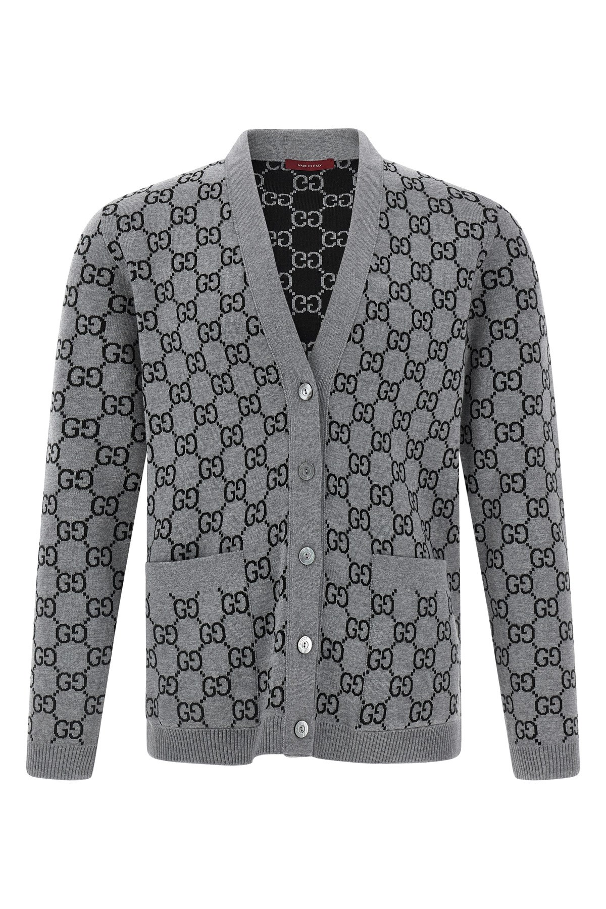 Gucci Women Reversible Wool Cardigan With Gg Motif In Multi