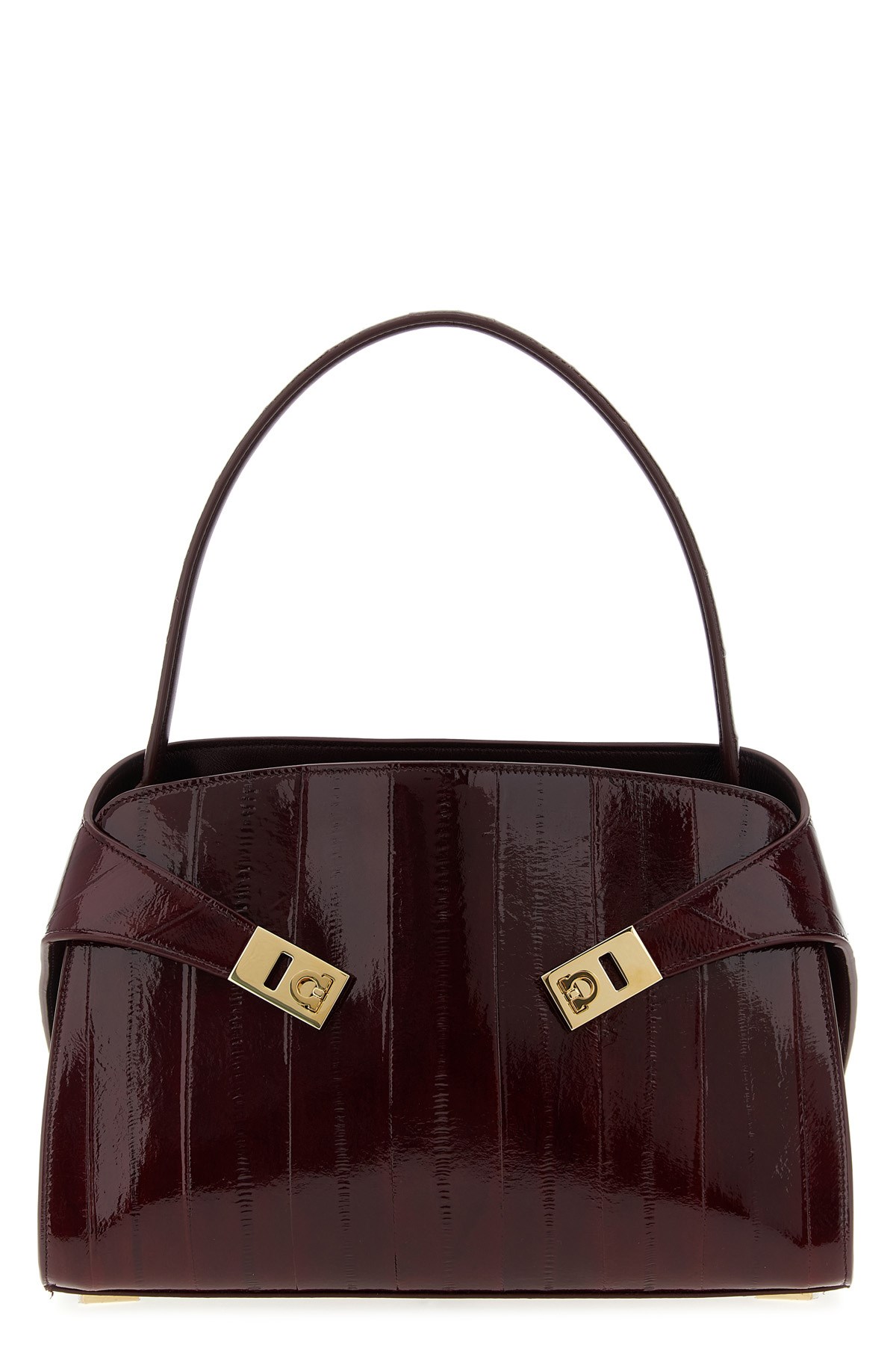Ferragamo 'hug Soft (m)' Shoulder Bag In Burgundy