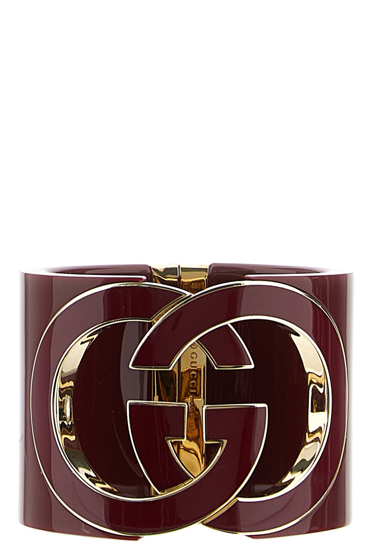 Gucci Interlocking-g Cut-out Bangle In Brown