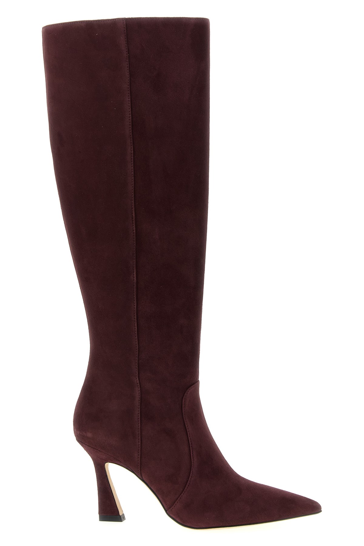 Stuart Weitzman 85mm Vinnie Side-zip Boots In Burgundy