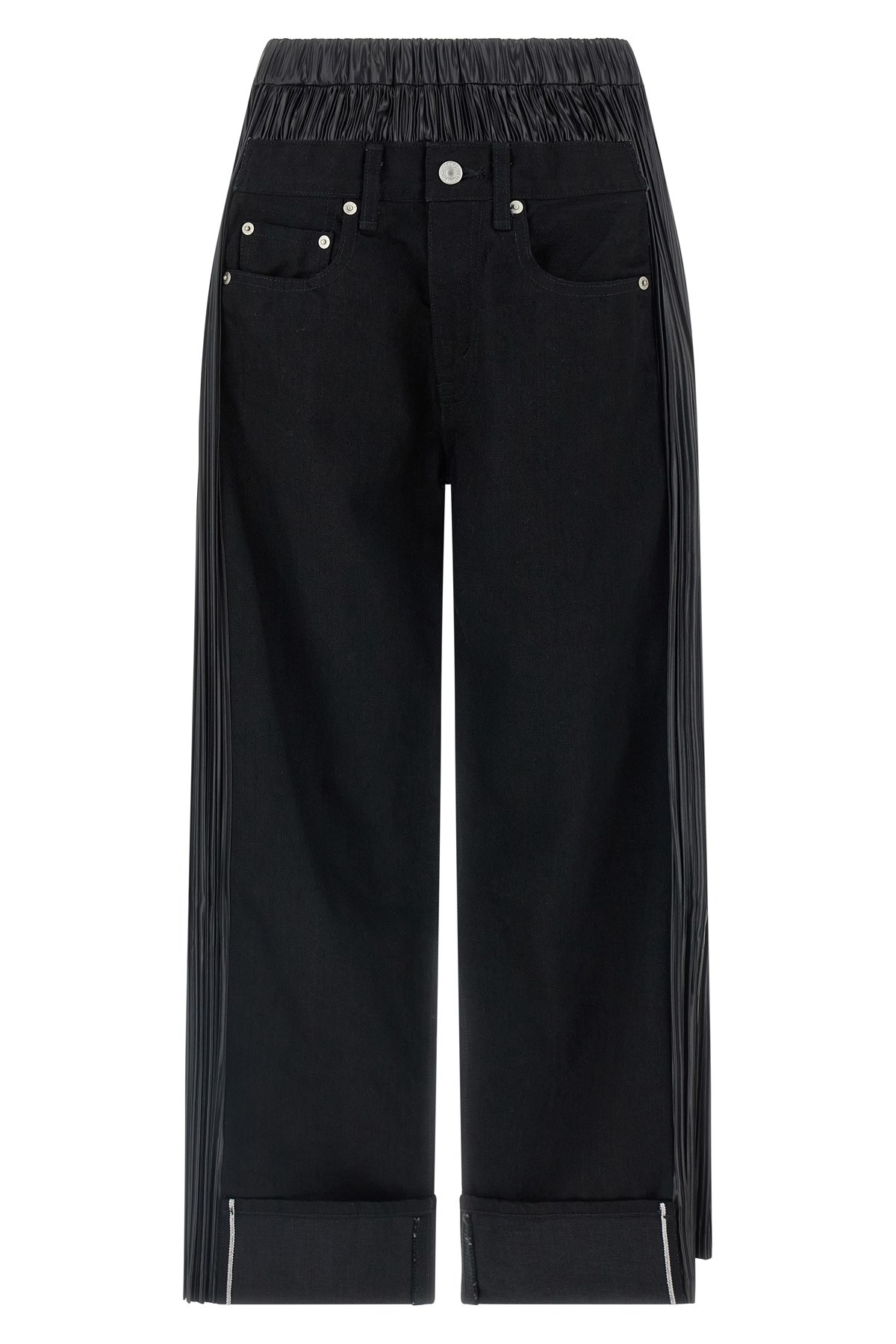 Junya Watanabe Logo-patch Panelled-design Cropped Jeans In Black