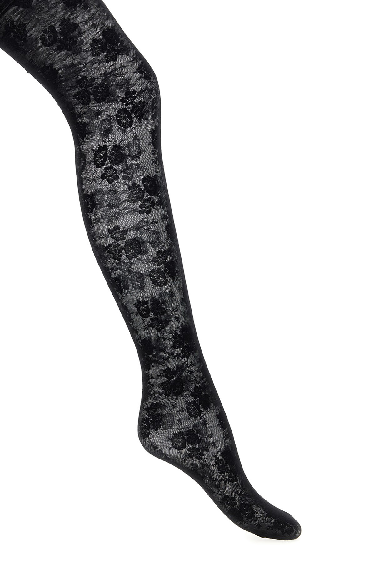 Valentino Floral Tights In Black