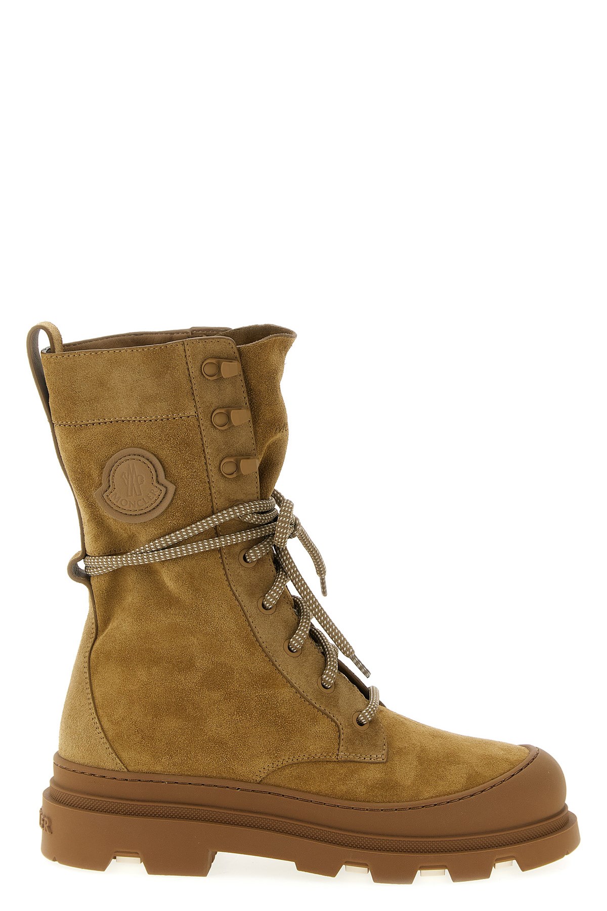 Moncler High-top Combat Boots Chunky Sole In Brown