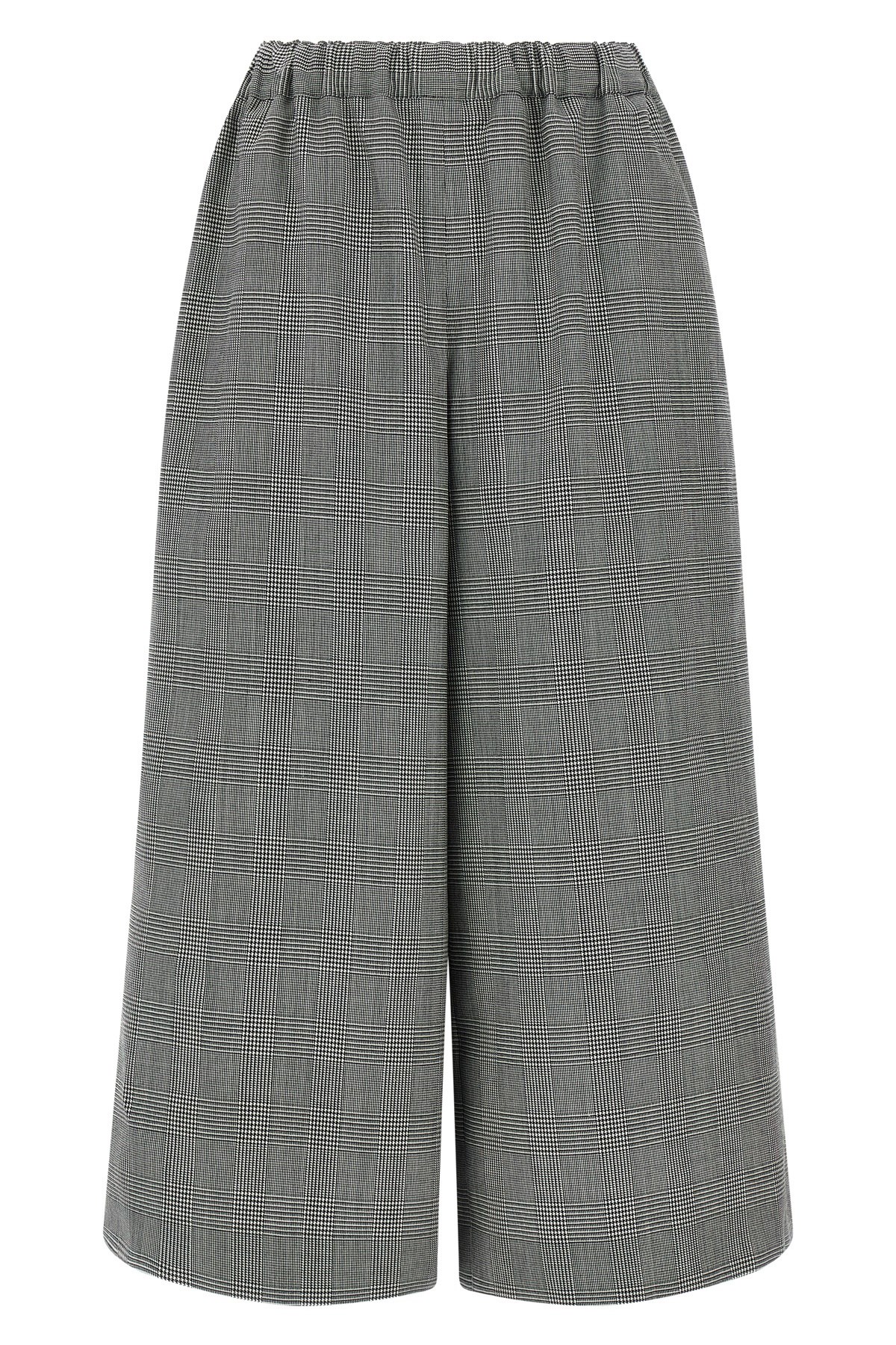 Comme Des Garçons Checked Wool Trousers Wide Leg In Gray