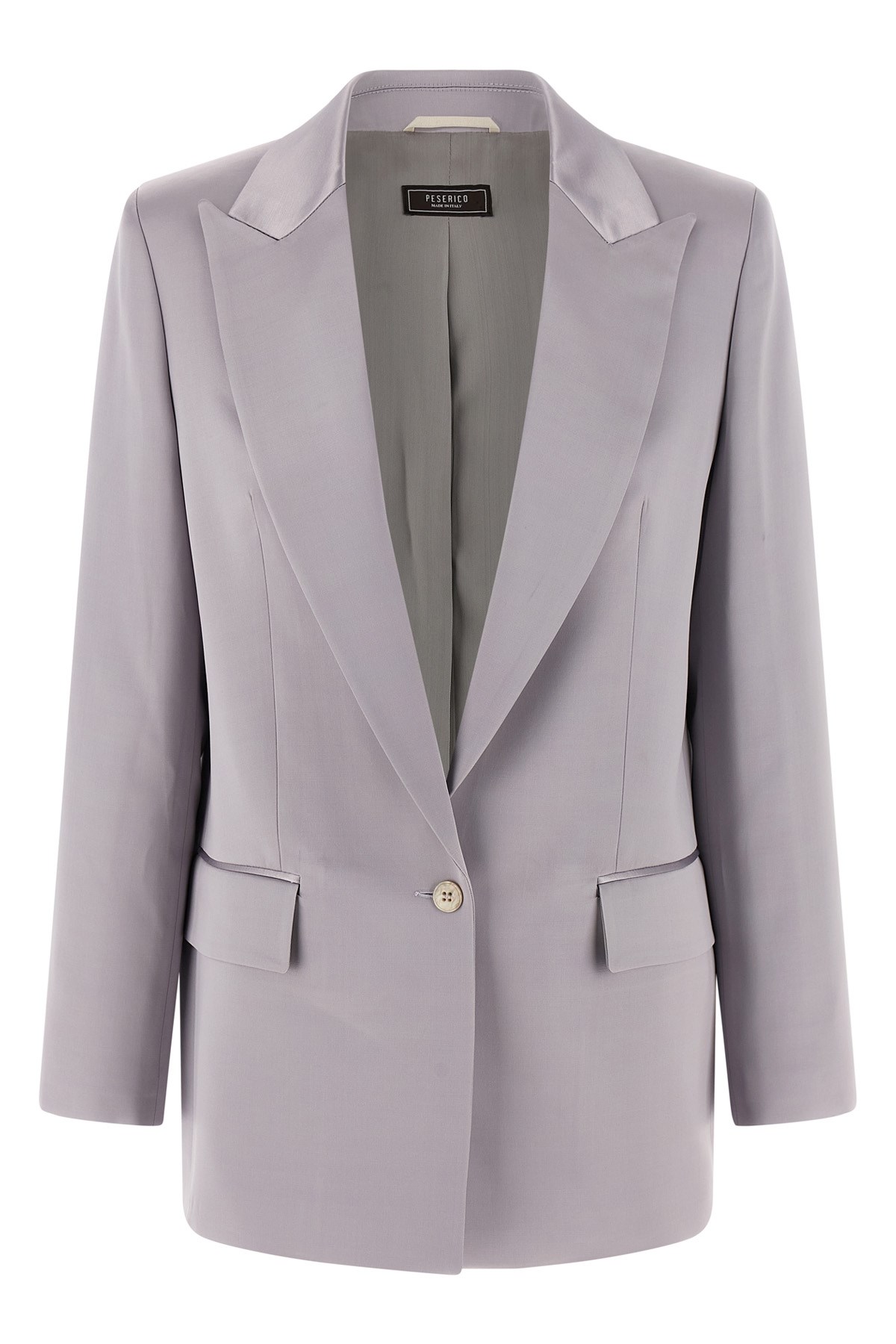 Peserico Lace-up Dress Coat In Gray