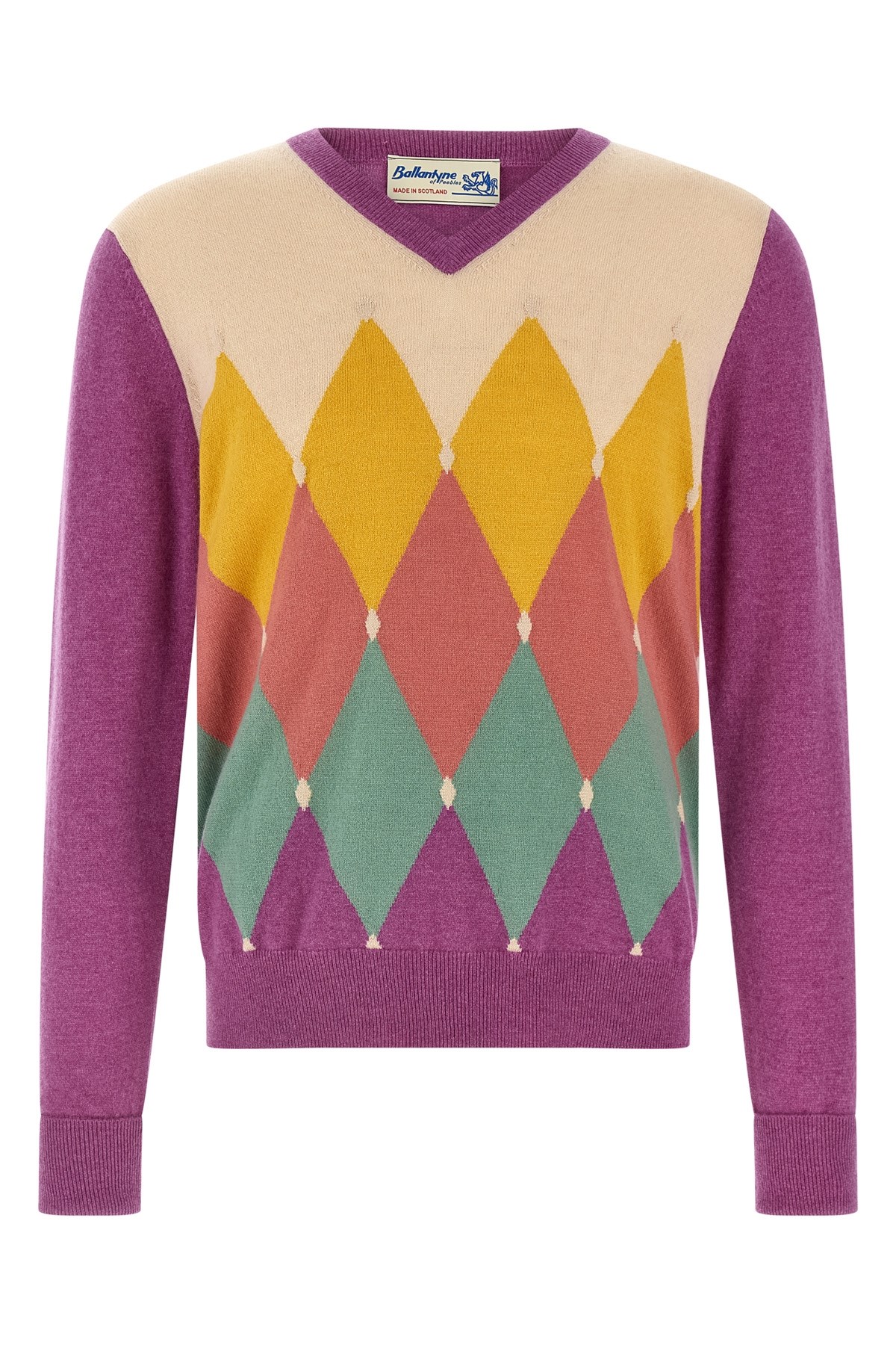 Ballantyne Argyle Sweater Sweaters And Cardigans Purple In Multi