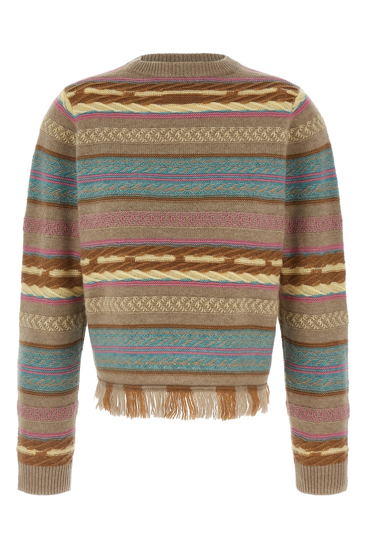 Guest In Residence Western Stripe Fringe Sweater In Brown