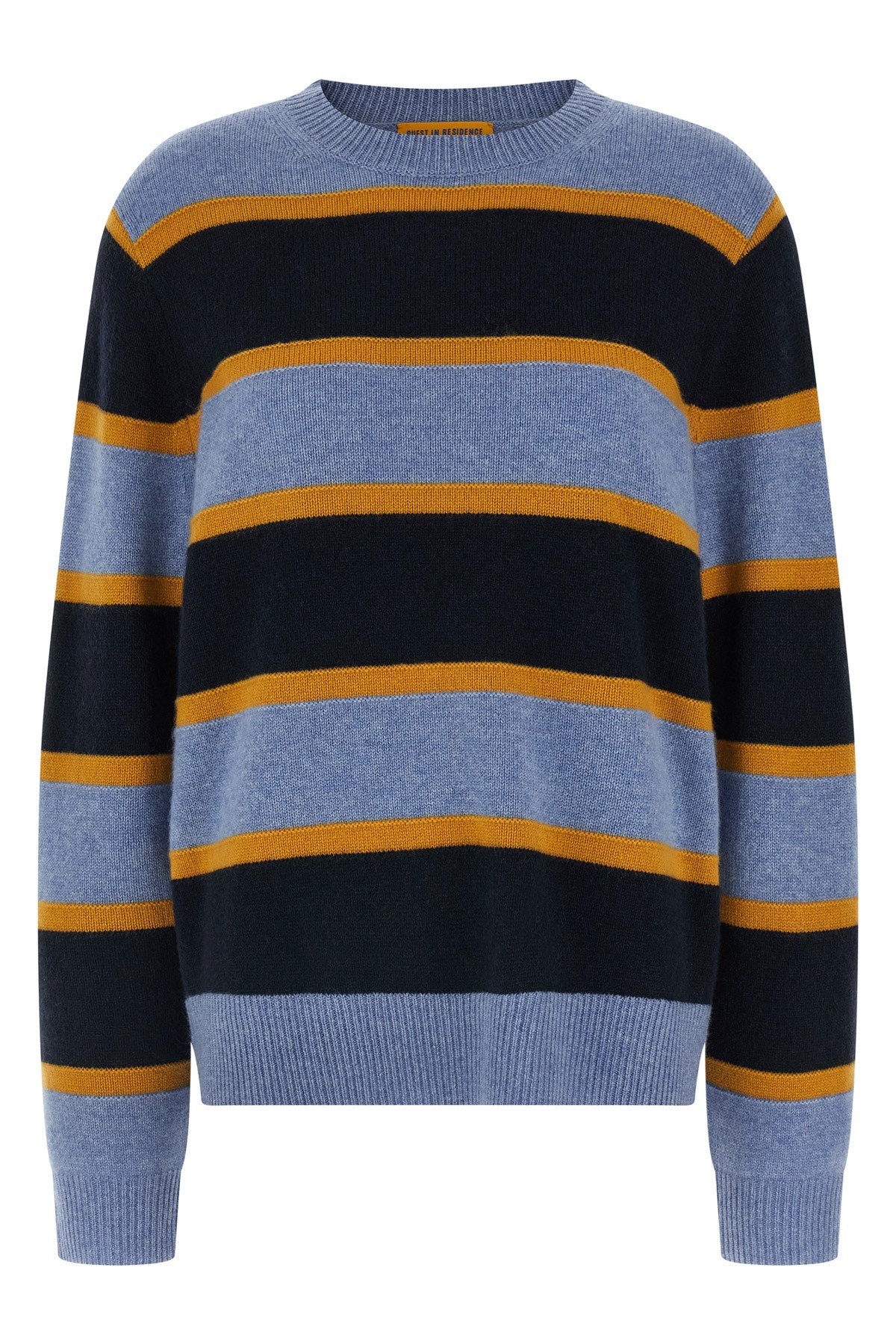 Guest In Residence Stripe Crew Sweater In Gray