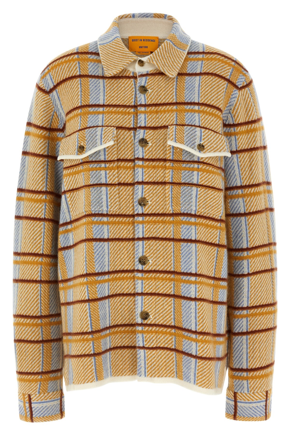 Guest In Residence Plaid Work Shirt And Blouse Yellow In Brown