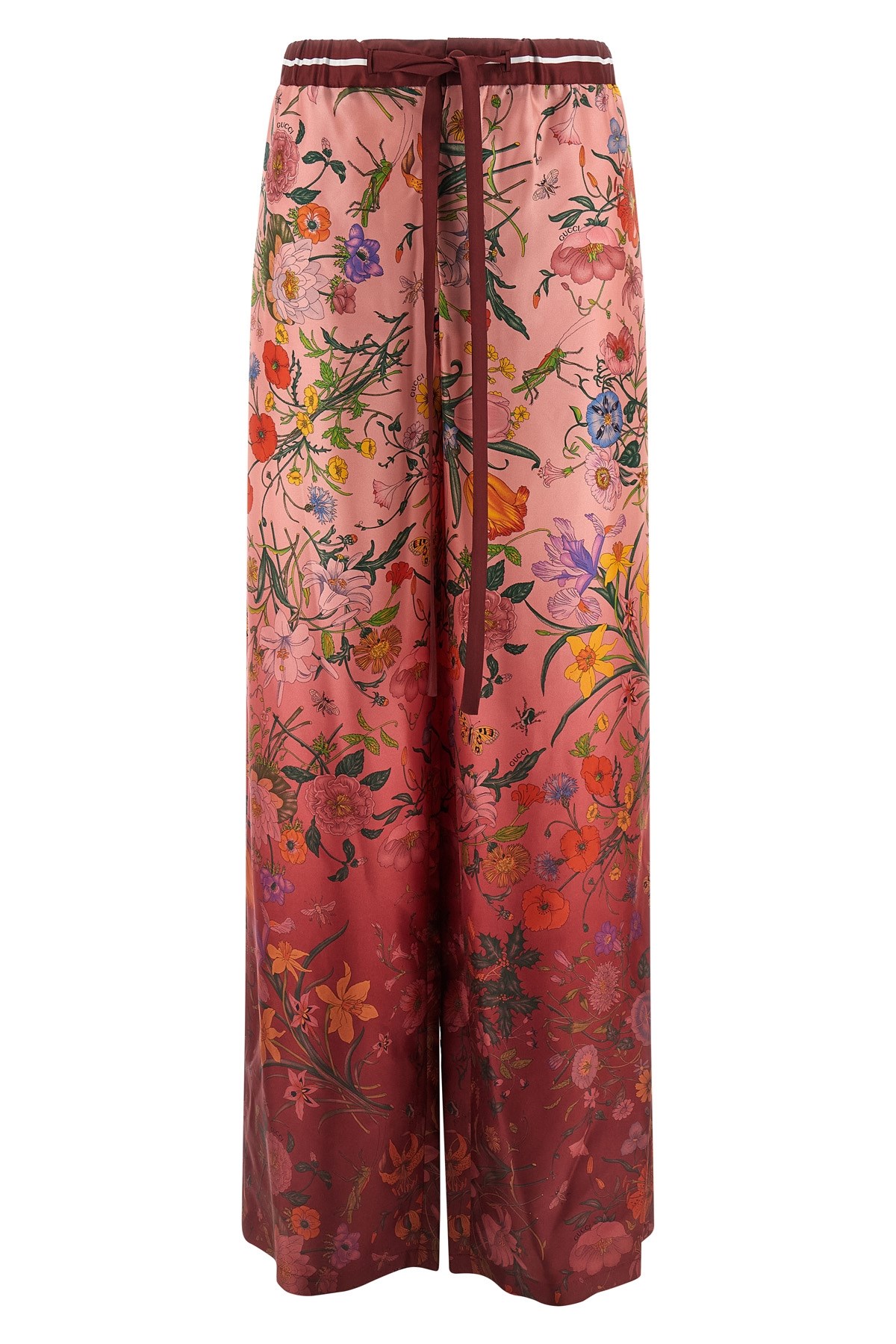 Gucci Red Pink Printed Trousers In Pink
