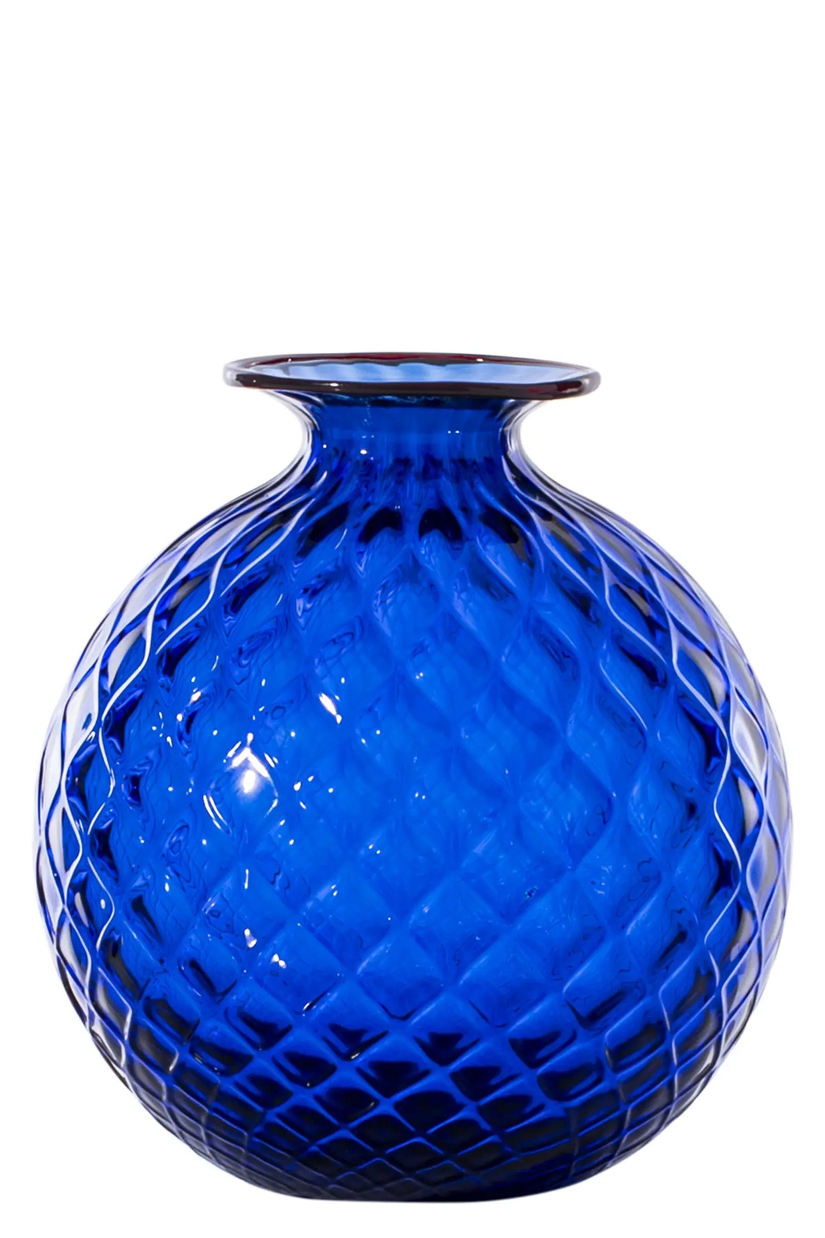 Venini 'monofiori Balloton' Vase H 16,5 Cm In Blue