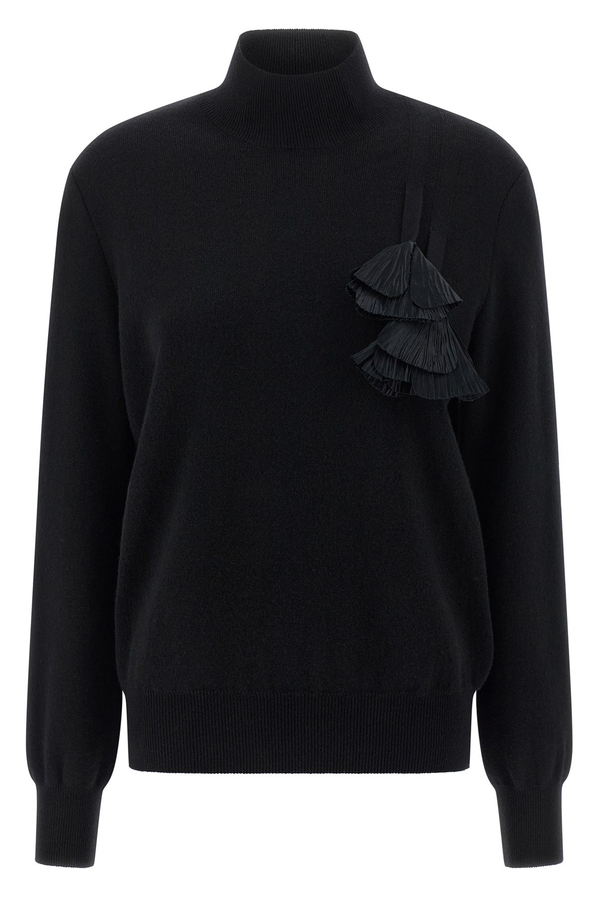 Ferragamo Floral Insert Sweater Sweaters And Cardigans Black In Animal Print