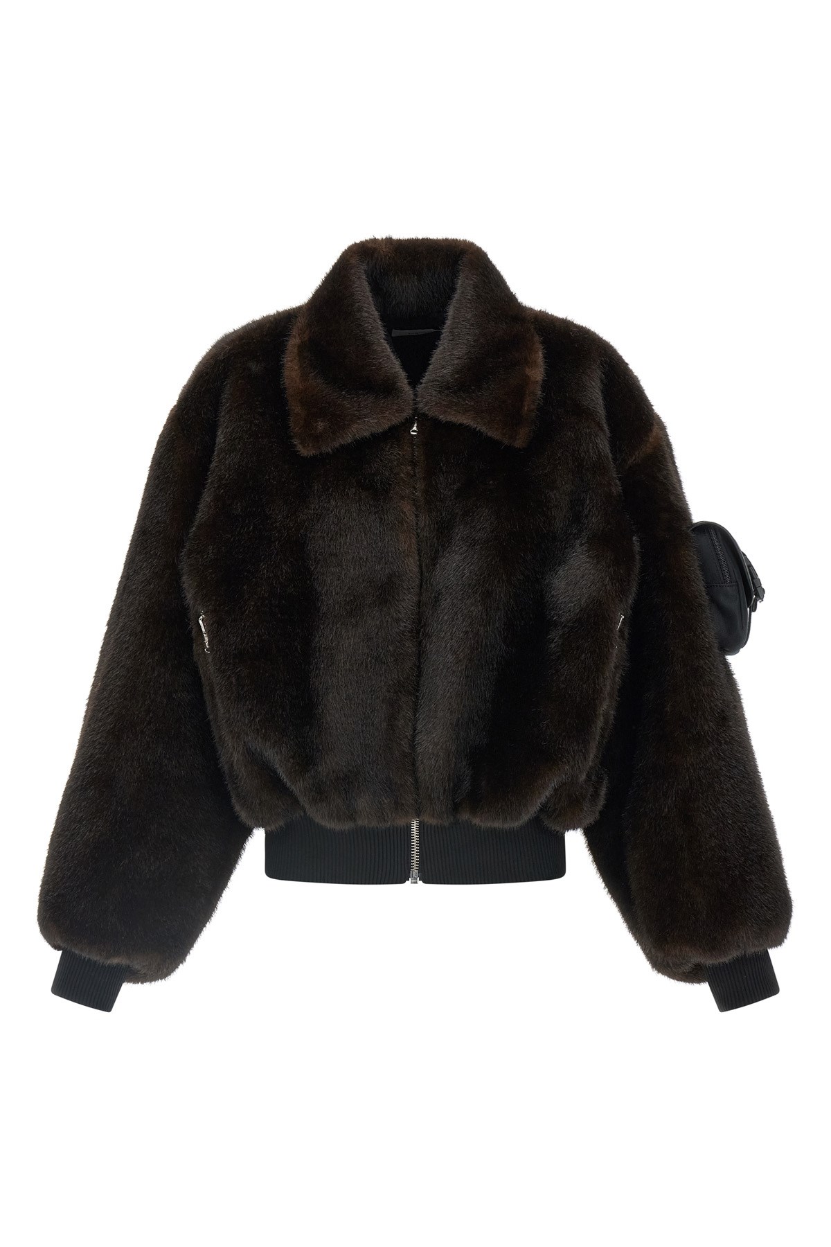 Coperni Plush Bomber Jacket High Collar In Multi