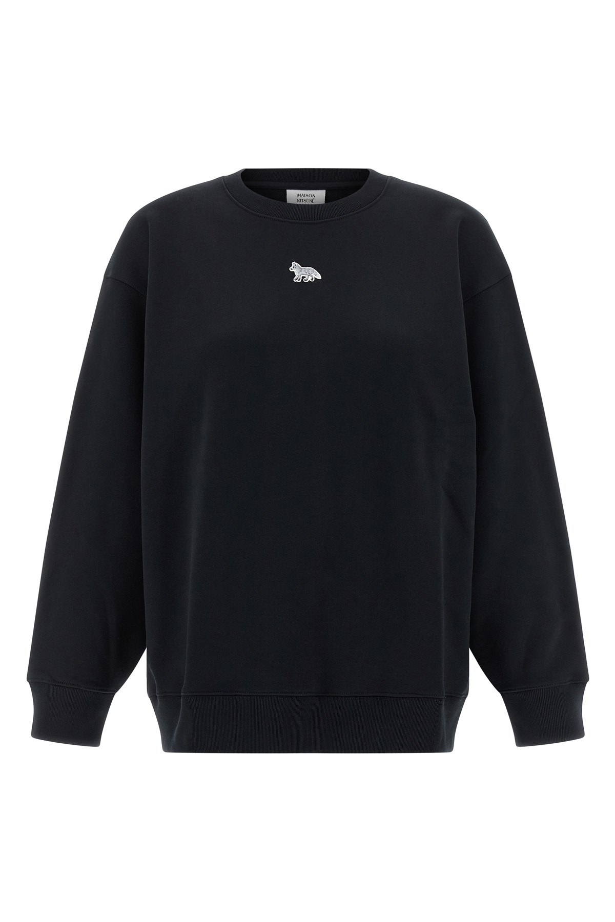Maison Kitsuné Baby Fox-patch Crew-neck Sweatshirt In Black
