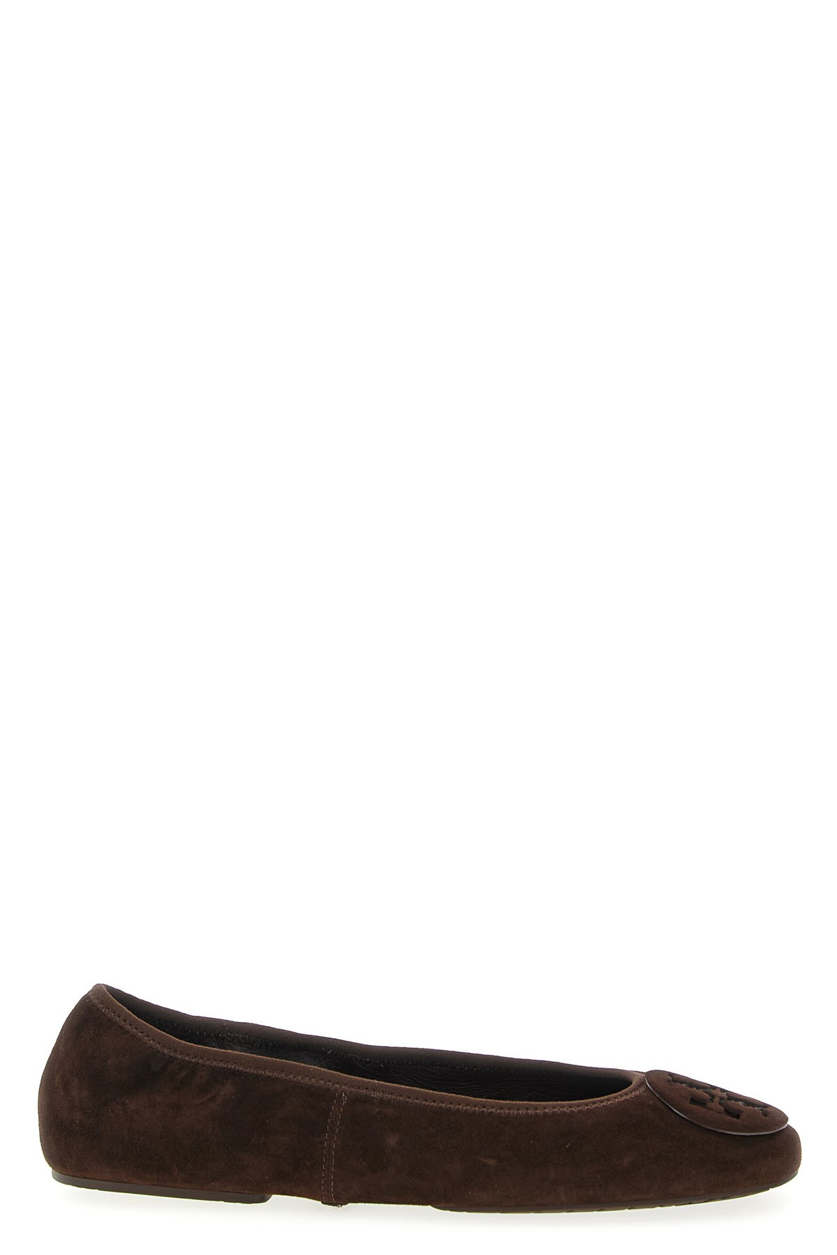 Tory Burch Travel Ballerina Flats Suede Finish In Brown