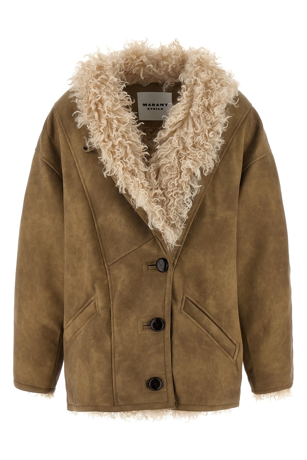 Isabel Marant Étoile "clea" Shearling Jacket In Green