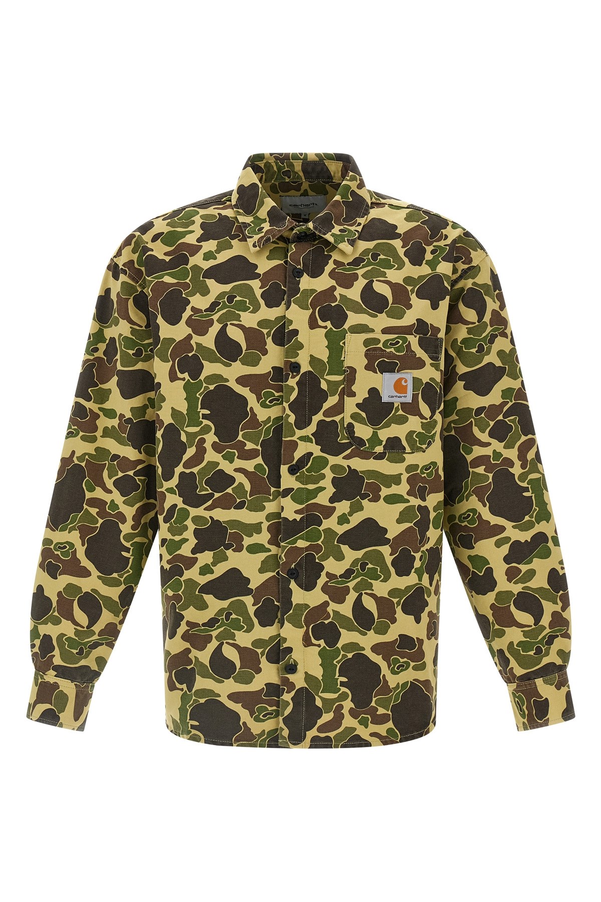 Carhartt Camouflage Long Sleeve Collared Jacket In Yellow