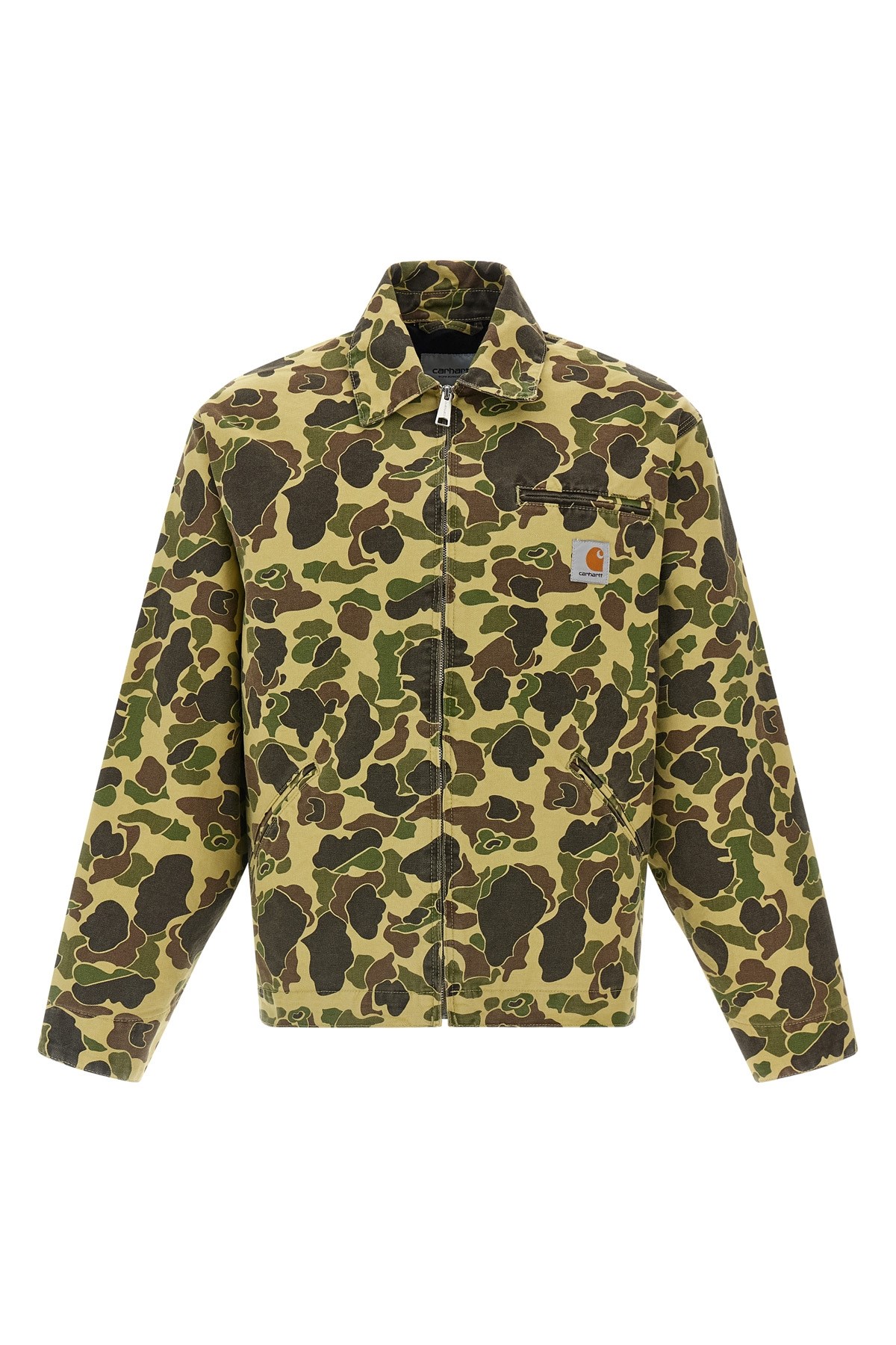 Carhartt Camouflage Long Sleeve Collared Jacket In Green