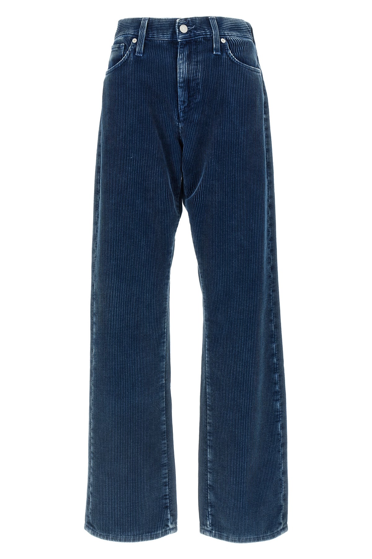7 For All Mankind Corduroy Cotton Trousers In Blue