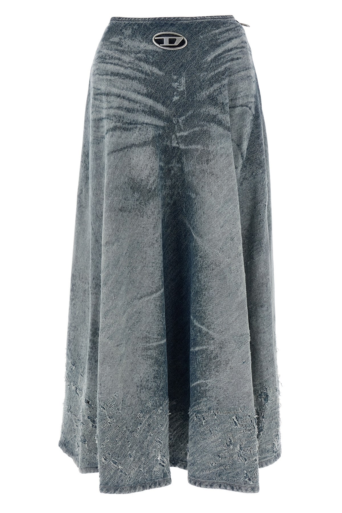 Diesel High Waist Distressed Skirt Collection In Gray